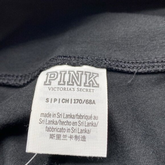 Victoria’s Secret Love Pink Plaid Logo Black High Waist Full Length Leggings S - Picture 6 of 10